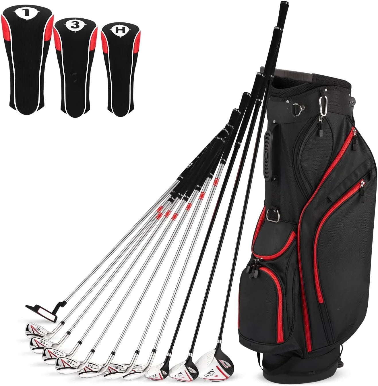 Men's Golf Club Set Driver Fairway Hybrid Irons Putter Bag