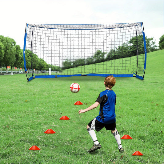 ZELUS Portable Soccer Goal Set With Knotless Net And Cones