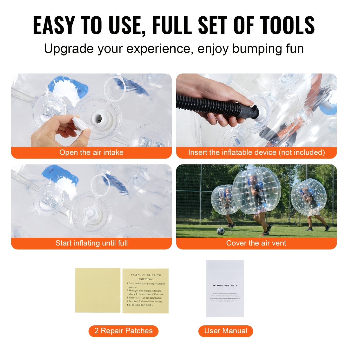 Zoorse Inflatable Bumper Ball Bubble Soccer Ball For Ages