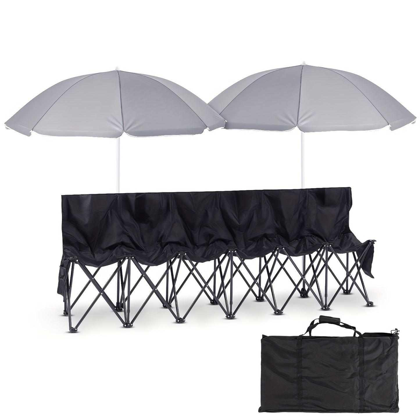 Heavy Duty Folding Soccer Bench Chair With Umbrella