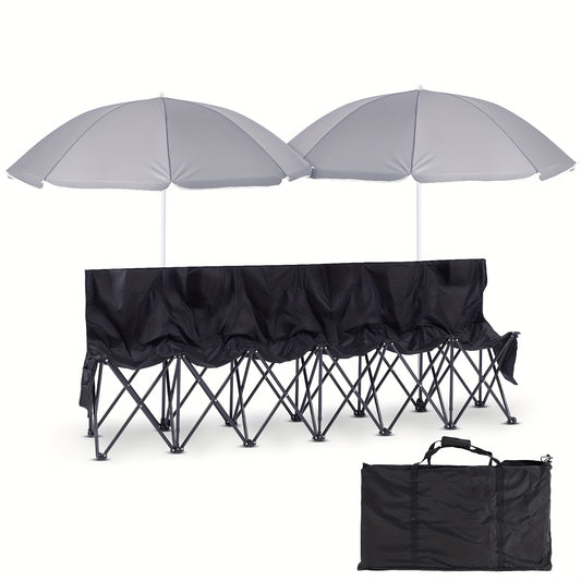Heavy Duty Folding Soccer Bench Chair With Umbrella