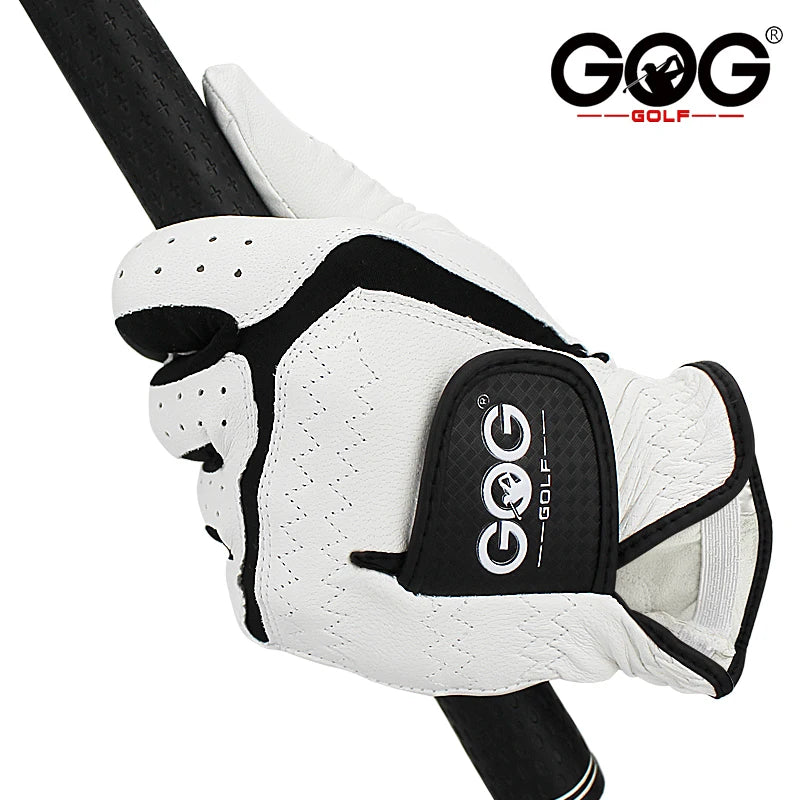 GVOVLVFCN Sheepskin Genuine Leather Golf Gloves For Men