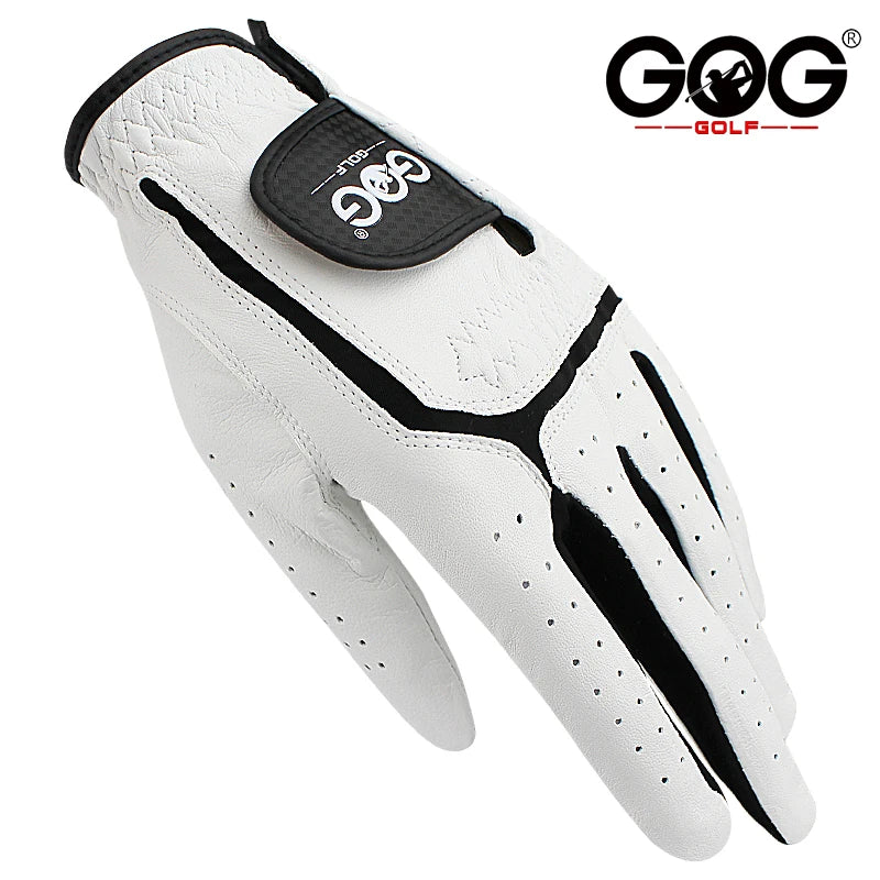 GVOVLVFCN Sheepskin Genuine Leather Golf Gloves For Men