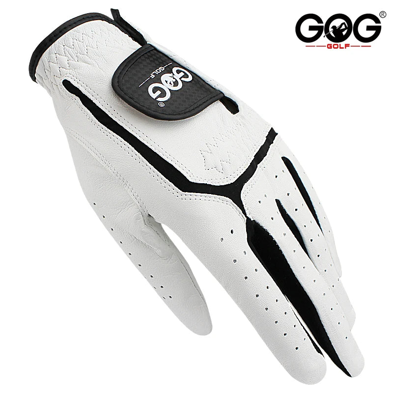 GVOVLVFCN Sheepskin Genuine Leather Golf Gloves For Men