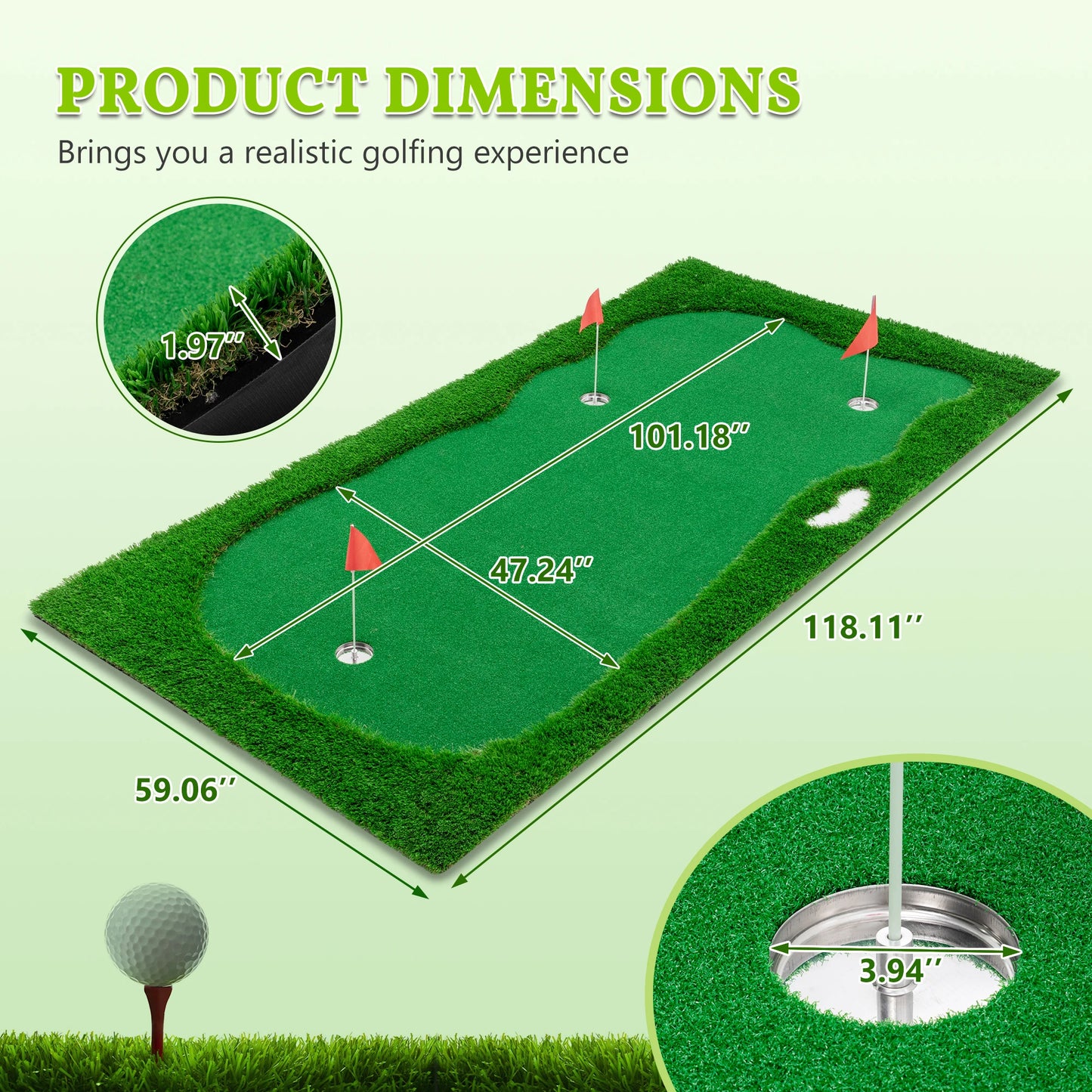 Hign-concerned Golf Putting Green Indoor Training Mat