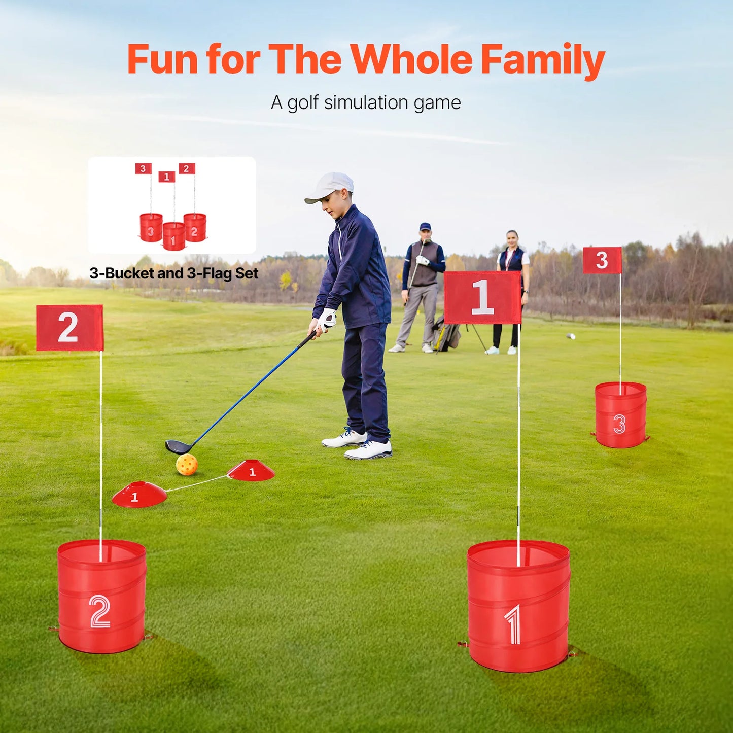 SucceBuy Backyard Golf Kit 3 Hole 6 Hole 9 Hole Portable