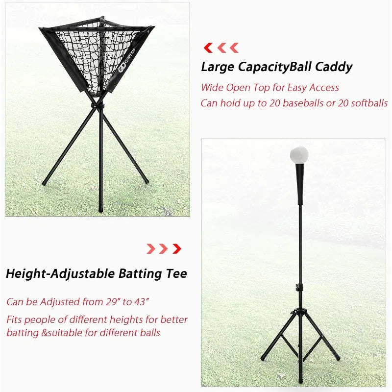 Goplus Baseball Practice Net Bundle With Batting Tee