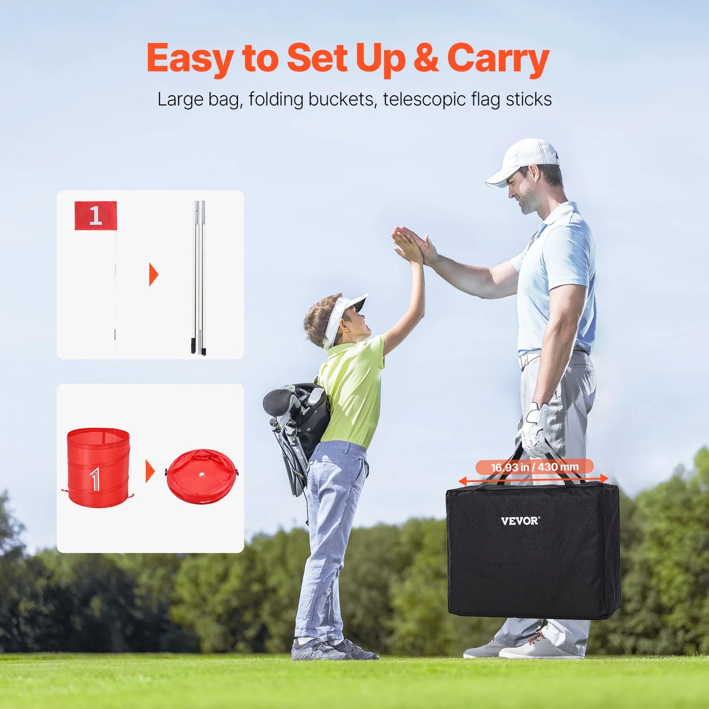 SucceBuy Backyard Golf Kit 3 Hole 6 Hole 9 Hole Portable