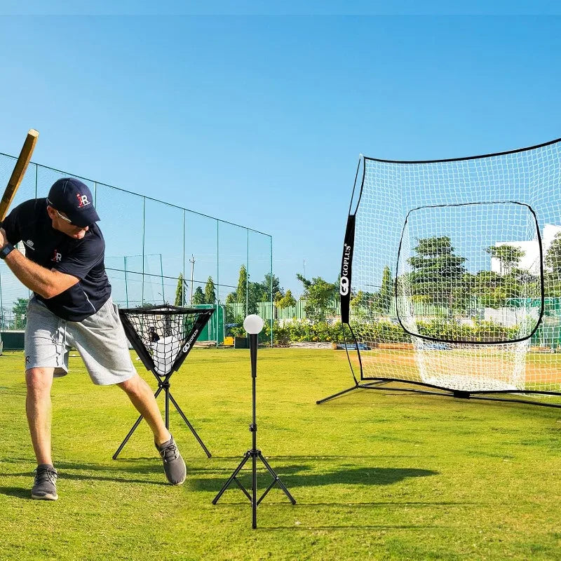 Goplus Baseball Practice Net Bundle With Batting Tee