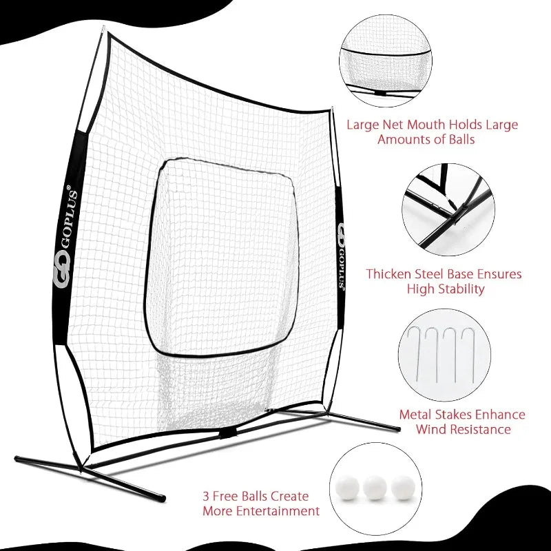 Goplus Baseball Practice Net Bundle With Batting Tee