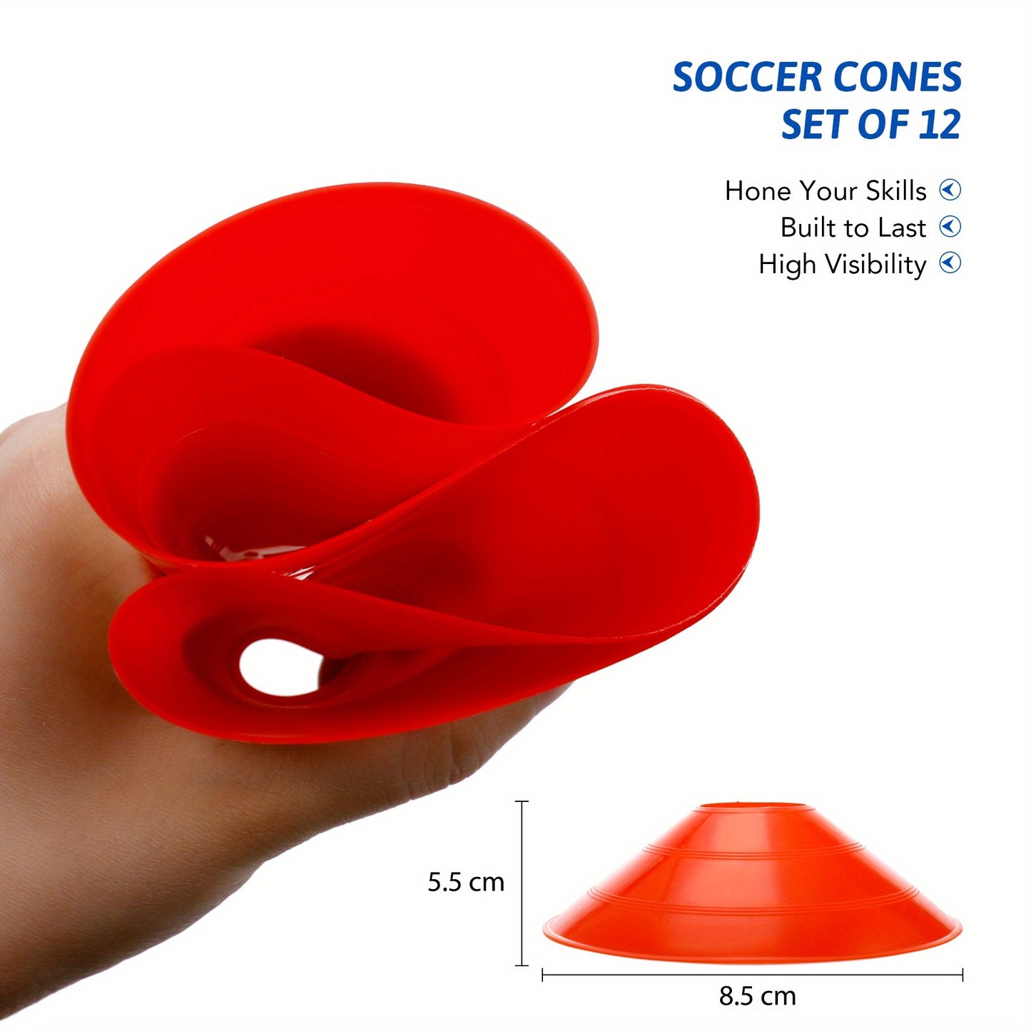 ZELUS Portable Soccer Goal Set With Knotless Net And Cones