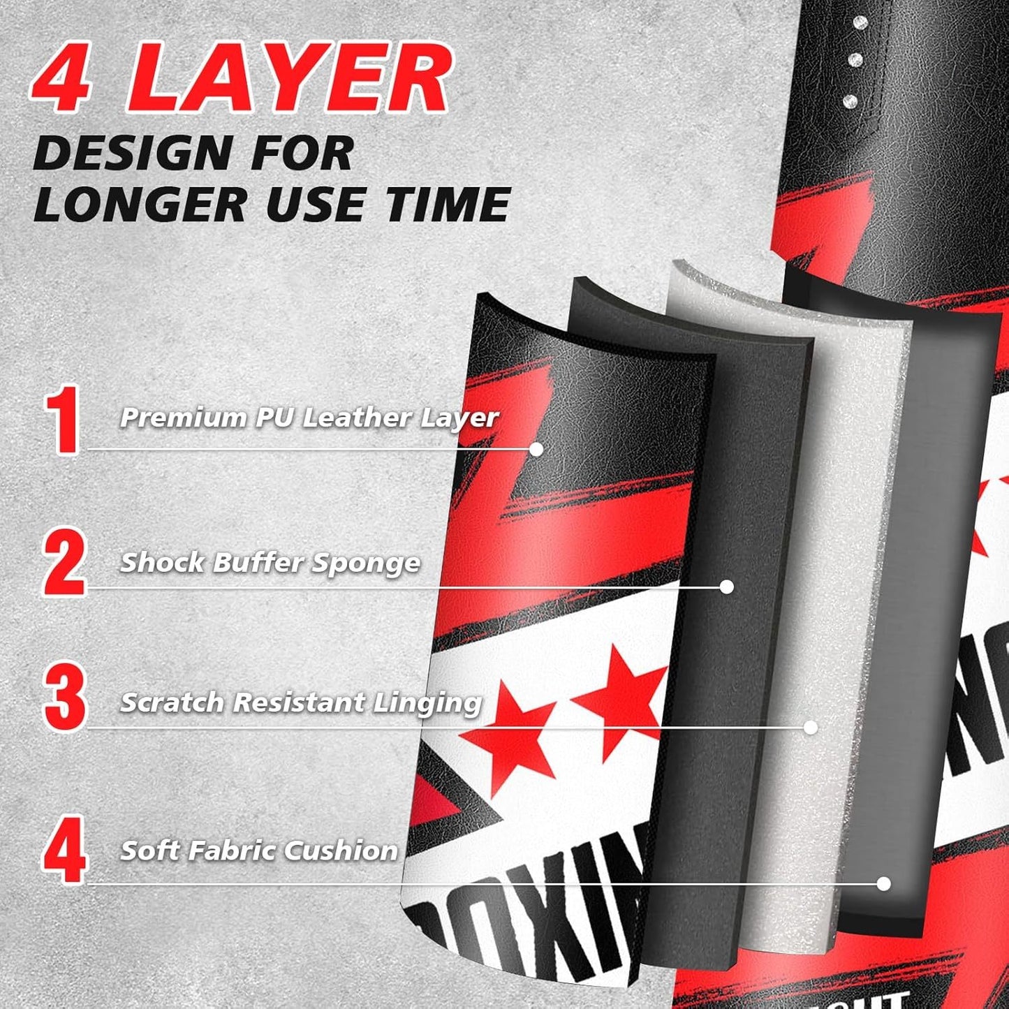 Faux Leather Punching Bag For MMA Training Equipment