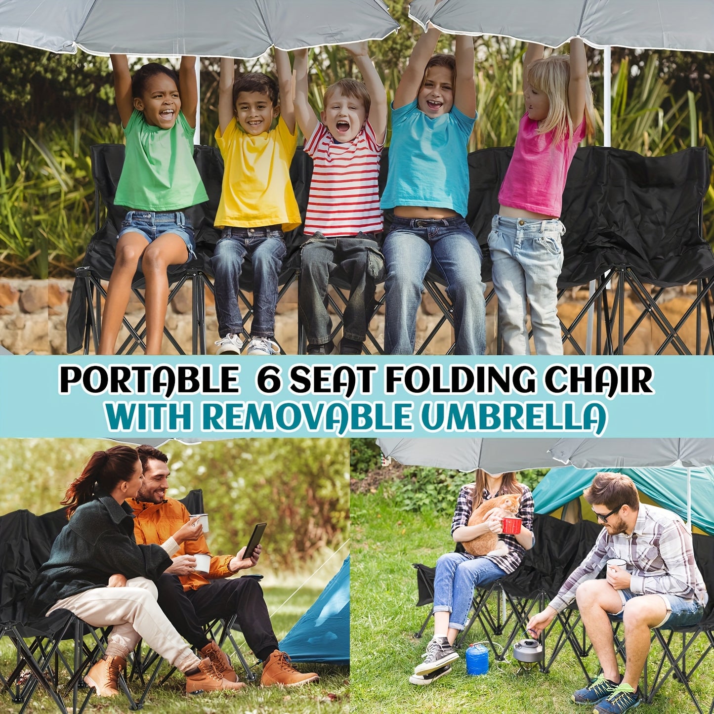 Heavy Duty Folding Soccer Bench Chair With Umbrella