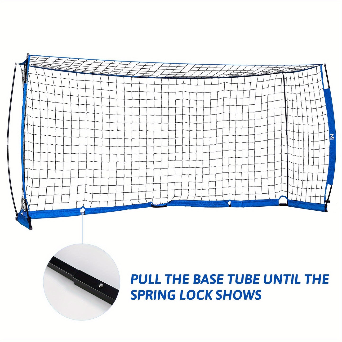 ZELUS Portable Soccer Goal Set With Knotless Net And Cones
